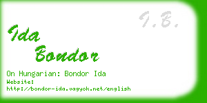 ida bondor business card